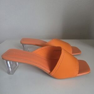 Orange Clear Heel Women's Sandals